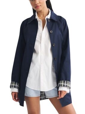 Abercrombie & Fitch Reversible Cotton Button Front Closure Mac Coat Size XS